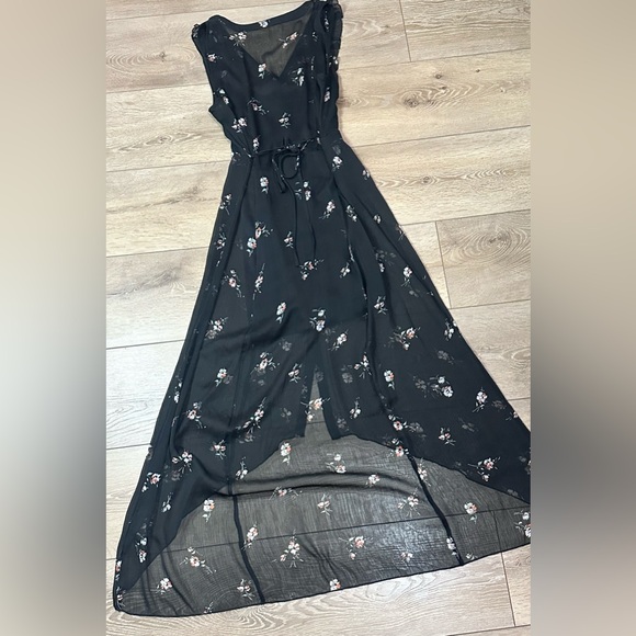 Abercrombie & Fitch Floral Sheer Hi-Low Button Up Maxi Dress - Picture 9 of 12